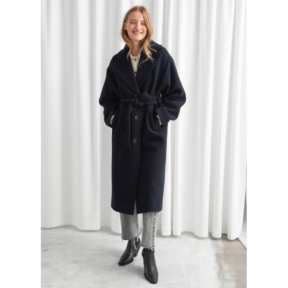 & Other Stories Jackets & Blazers - & Other Stories Oversized Belted Wool Coat 0